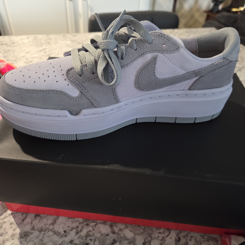 New Nike Air Jordan 1 Low-Top Platform Sneaker in Grey An Tint Of Green.Beautifu